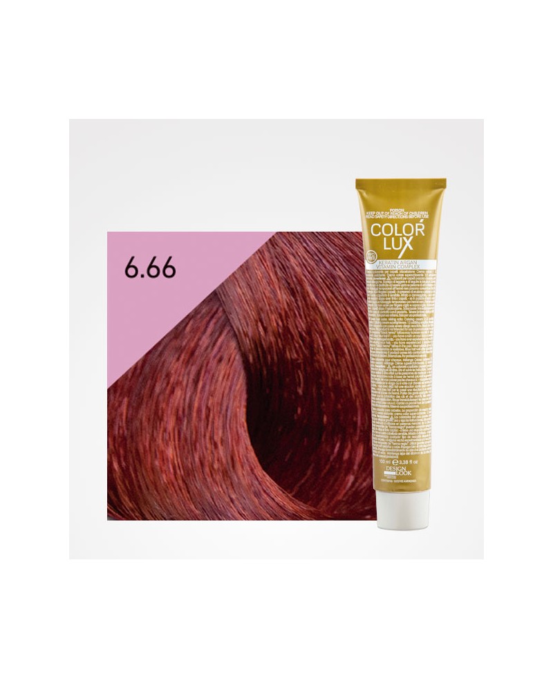 Vopsea profesionala pentru par blond roscat inchis intens Color Lux 6.66 - 100 ml